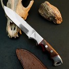 8.7" D2 Camping Knife Full Tang Resin Handle Fixed Outdoor Blade Leather Sheath — photo 5