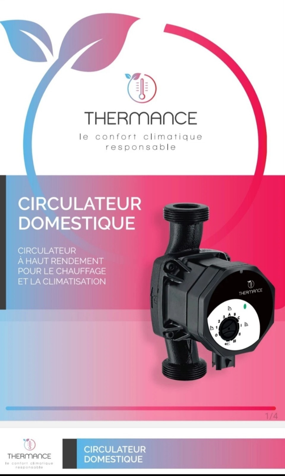 Thermance Circulateur S25-40/180 avec corps en fonte haute résistance DN25