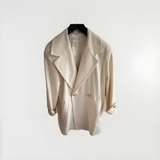 Escada Couture Wollmantel Creme   Angora & Se...