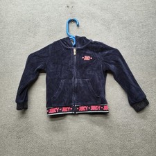 Juicy Couture Girls Tracksuit 3T Navy Velour Embroidery Hoodie Sweatpants