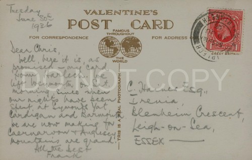 RPPC Harlech Castle Wales 1936 Postcard Valentine’s Medieval Fortress (A26) - Picture 2 of 2