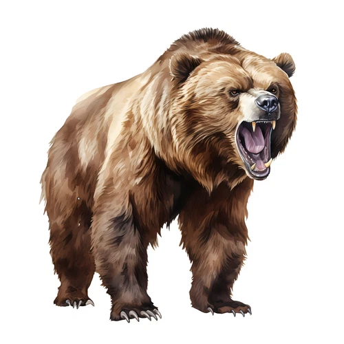 Grizzly Bear Self Adhesive Sticker