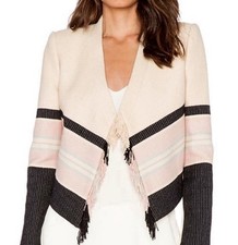 BCBGMAXAZRIA Walker Long Sleeve Open Front Blazer Color blocked Size XS 298