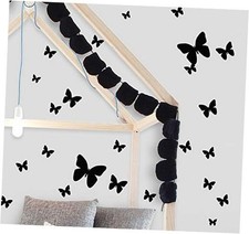 Butterfly Wall Decals, Girls Dorm Room Decor Bedroom Decoration Kids, Black