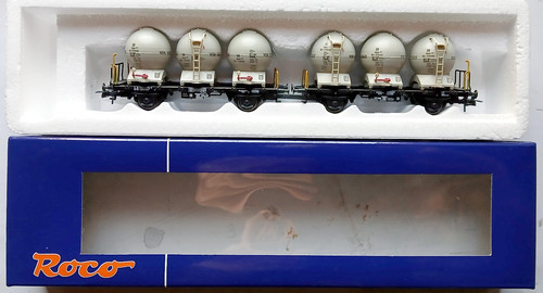 Roco H0 47373 DC Behältertragwagen-Set 2-teilig "Von Haus zu Haus" neu in OVP. | Zustand: Neu