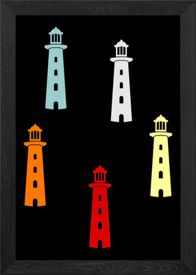 Lustiges Leuchtturm Geschenk gerahmtes Wandbild Poster Leinwanddruck Bild