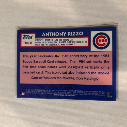 Anthony Rizzo 2019 Topps '84 Topps Chrome Gold /50 #T84-6 Cubs - Bild 2 von 2