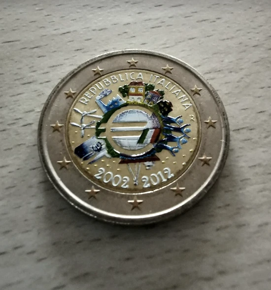 ITALIE 2012 - 10 ANS DE L'EURO - 2€ COMMEMORATIVE COULEUR COLOR COLORED - Photo 1/1