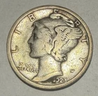 1923 P Mercury Dime circulated 90% Silver  Good G