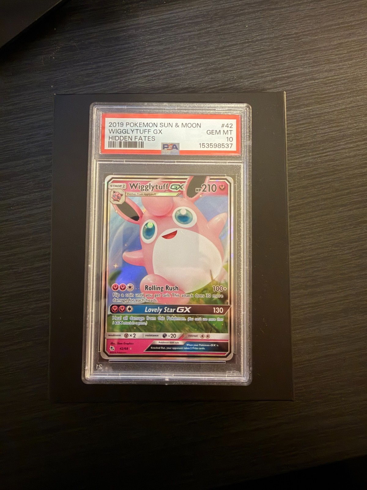 Wigglytuff GX 42/68 PSA 10 Pokemon Sun and Moon Holographic Graded Hidden Fates