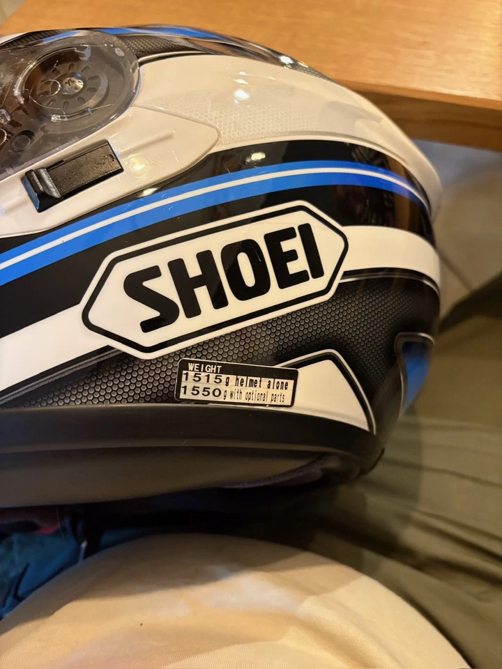 Shoei Gt Air Motorradhelm Gr. L mit Pinlock und Sonnenblende Weiß Blau Schwarz - Bild 4 von 4