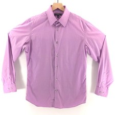 Banana Republic Men Shirt Stretch Slim Fit Medium Purple Long Sleeve Button Down