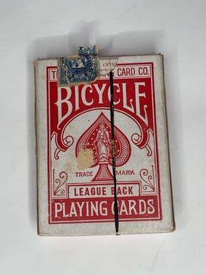 1923 Bicycle Playing Cards Deck Tax stamped League Back USPCC