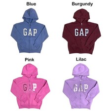 Gap Kids Unisex Full Zip Fleece Hooded Sweatshirt with Front Panel Pockets