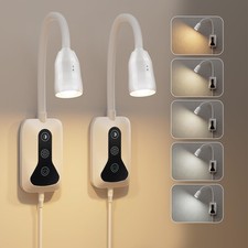 2 Pack Wall Mounted Headboard Reading Light, LED Dimmable Touch Control, Adju...