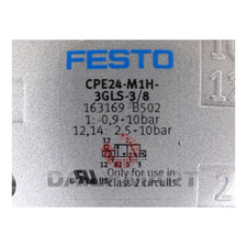 New In Box FESTO CPE24‑M1H‑3GLS‑3/8 163169 Solenoid Valve