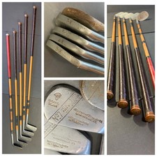 Antique Golf H B Hillerich Bradsby Grand Slam Iron Set No. 3,4,5,7 Niblick