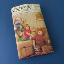 1980s Toy Sewing Pattern XL Big Teddy Bear and Elephant New Look 6408 complete