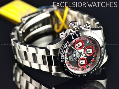 New Invicta Speedway Roulette Casino Chronograph Quartz Black Dial 