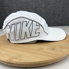 Nike AW84 DRI-FIT 5 Paneles Gorra NIKE Deletrear Waffle Malla Lados Blanco Correr
