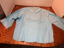 NOS Ladies Princess Margaret by Colonial Blue Button Blouse Size 38 NIP