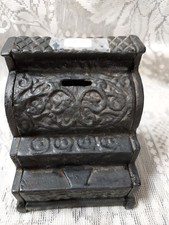 Vintage Cast Iron Cash Register Coin Bank Junior CASH UNCLEAR