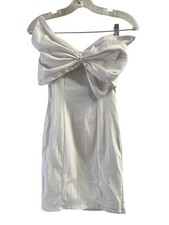 Fashion Nova Bow And Arrow White Strapless Mini Dress Size S NWT