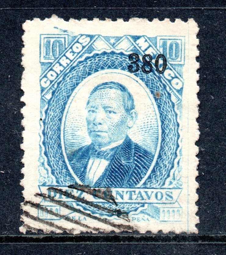 MEXICO, stamp classic JUAREZ, OVPT 380, MATASELLOS MUDO    #SEPT-068
