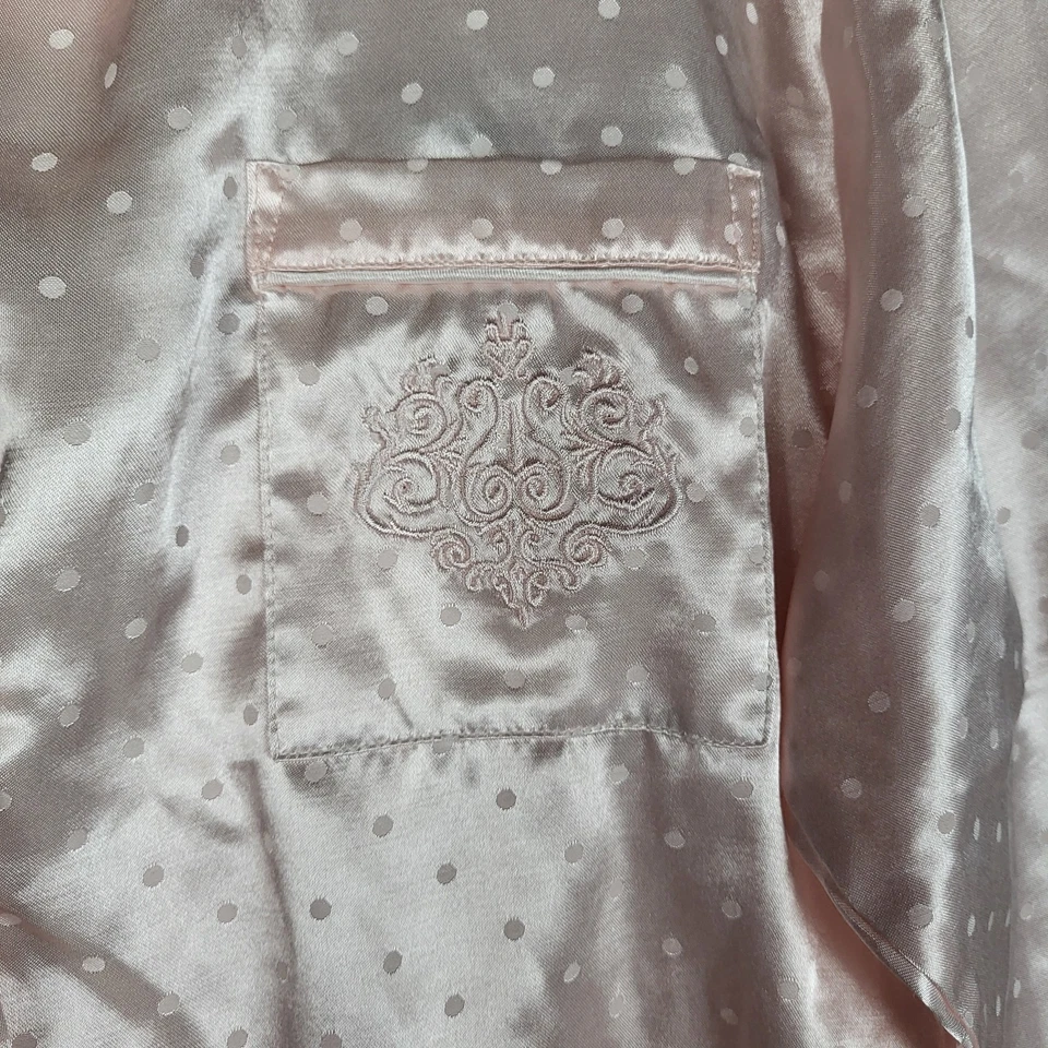 Juego de Pijama Heavenly Bodies Miss Elaine Grande Rosa Lunares Sedoso Pierna Ancha Foto 4 de 4