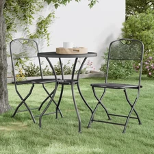 Garden Dining Set Anthracite Expanded metal mesh with e-coating