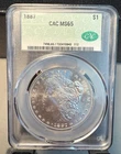 1887 Morgan Silver Dollar $1 CAC MS65  Stunning Coin with Free Shipping