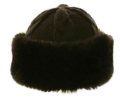 WOMENS WINTER FUR TRIM HAT BEANIE SKI 