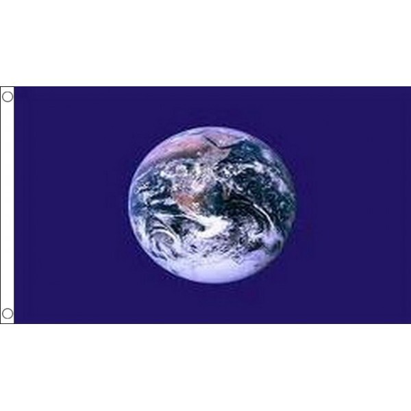Erde Flagge 90x150 Cm – Polyester, Bedruckt, Mit Metallösen & Gardinenband, Für Innen & Außen
