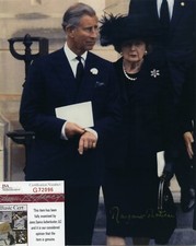 MARGARET THATCHER SIGNED AUTOGRAPHED 8X10 PHOTO JSA SPENCE COA PRINCE CHARLES