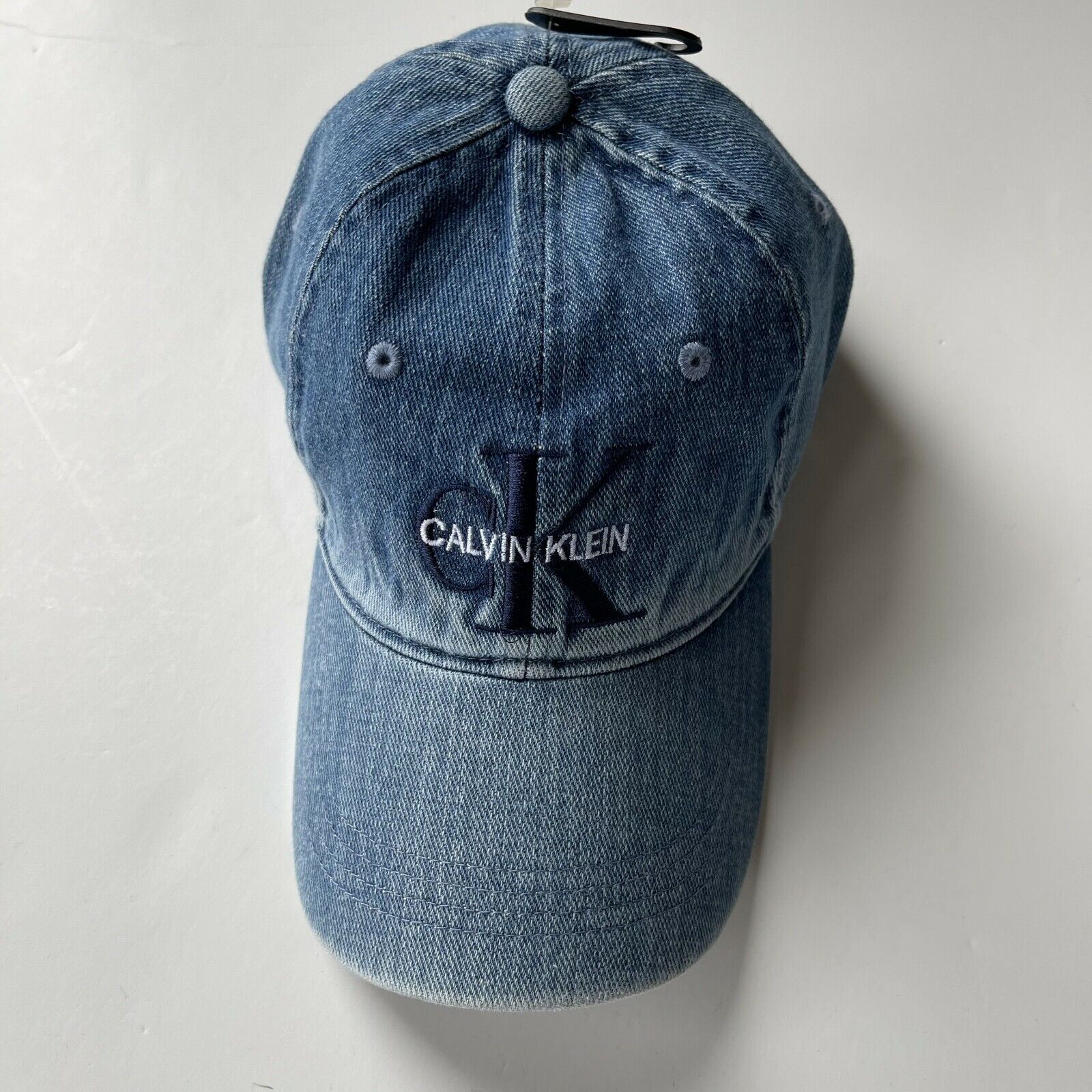 NWT Calvin Klein Men\'s Embroidered CK Logo Baseball Hat Denim Monogram Logo  Cap | eBay