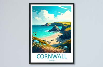 Cornwall Travel Print Wall Art Cornwall Wall Hanging Home Decoration Cornwall Gi