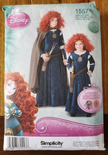 Simplicity Costumes 1557 Disney Princess Size 7-14 Dress Petticoat Cape New