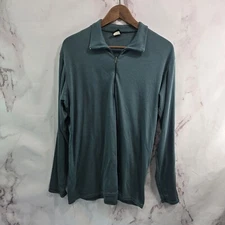 Patagonia Shirt Mens Large Green Baselayer Long Sleeve Zip Capilene Dark Forest 