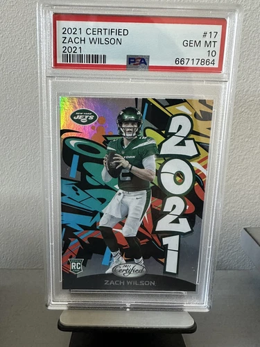2021 Panini Certified Graffiti Zach Wilson Rookie Rc #17 PSA 10 GEM MINT Jets