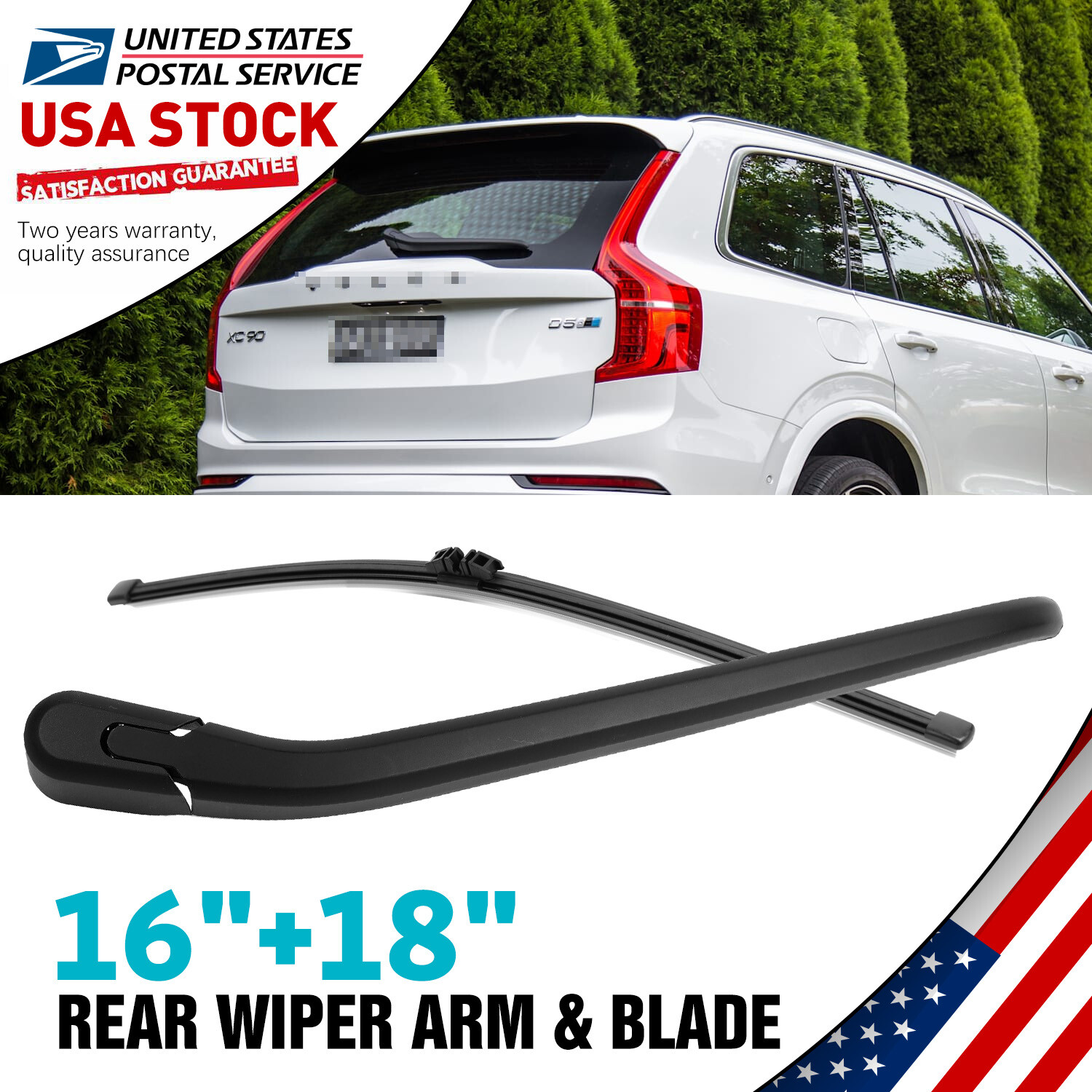 One Set 16''+18'' Premium Soft rubber Windshield Rear Wiper Blades All Season