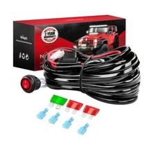 12AWG Wire Harness Kit 2 Leads W/ 12V 3Pin Switch | 3 Fuses | 4 Spade Connectors