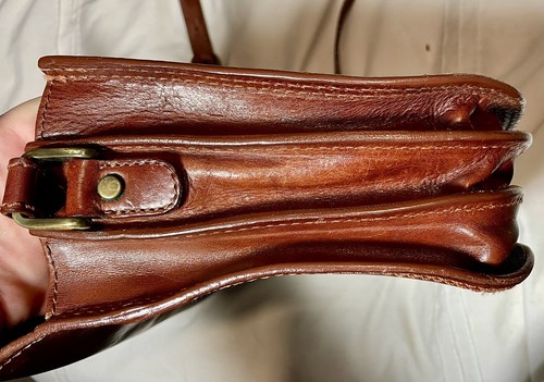 Borsa a mano vintage in pelle marrone marrone scuro DR Pelletterie Firenze borsa italiana tracolla - Foto 18 di 19