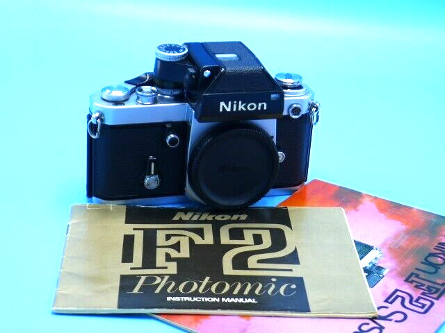 Nikon F2 35mm SLR Film Camera Body + Photomic DP-1 Finder + Manual.