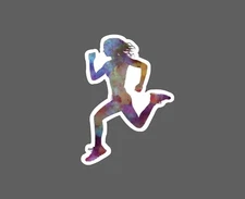 Woman Running Sticker Colorful Waterproof Run Gift NEW