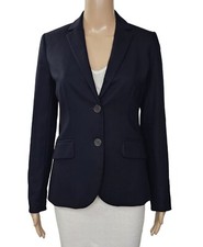 J.CREW Navy Blue Cotton Button Front Blazer Jacket Sz 00