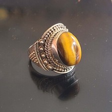 Tiger Eye 925 Sterling Silver Handmade Dainty Rings For Gift All Size Available