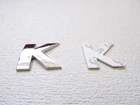 LETTER K FULL METAL SILVER 3D SELF-ADHESIVE CAR BADGE HOME EMBLEM STICKER