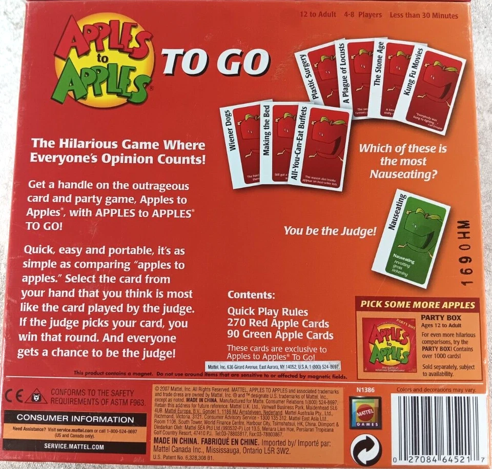 Apples to Apples To Go By Mattel Games Travel Edition - Image 3 of 4