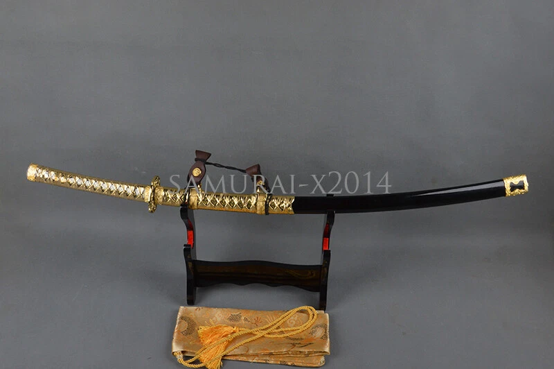 Espada Katana Samurai Japonesa Oro Tachi Saya Accesorios Acero Alto Carbono Afilado Foto 2 de 4