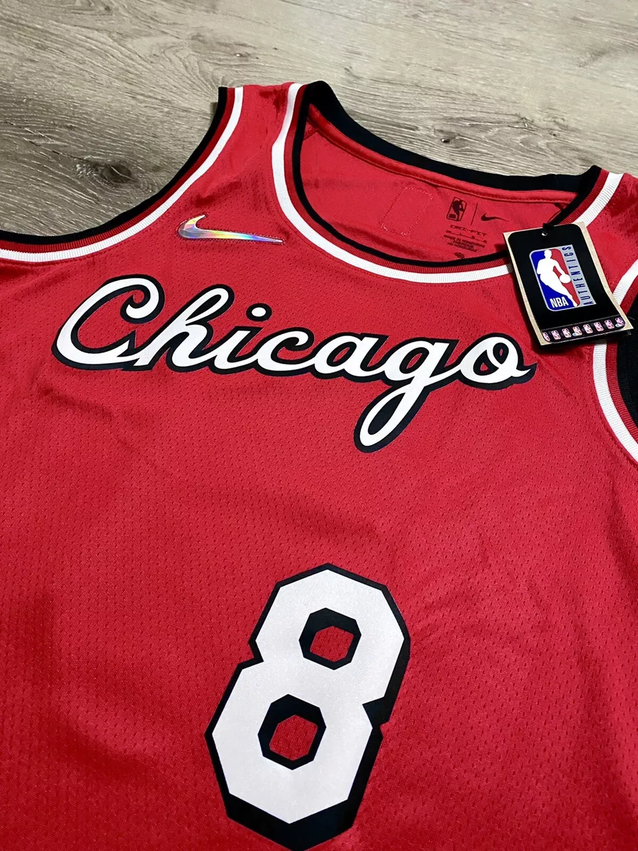 White Nike NBA Chicago Bulls Lavine #8 Swingman Jersey